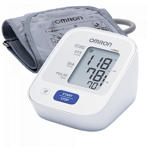 Тонометр автоматический OMRON M2 Basic RU с веерообразной манжетой 22 - 32 см, индикатор аритмии, технология интеллектуального измерения IntelliSense